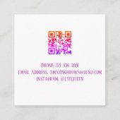 Carte De Visite Carré Eyelash & Beauté de l'aquarelle de luxe, violet (Dos)