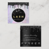 Carte De Visite Carré Eyelash Extension Expert Black Drift Parties scint (Devant / Derrière)