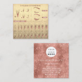 Carte De Visite Carré Eyelash Extension Studio Shop Rose Gold (Devant / Derrière)