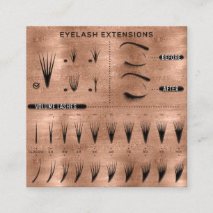 Carte De Visite Carré Eyelash Extension Studio Shop Rose Skinny