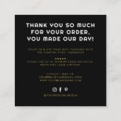 Carte De Visite Carré Fabriqué à la main avec amour, merci (Dos)