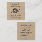 Carte De Visite Carré Fabriqué à la main avec Crochet d'amour (Devant / Derrière)