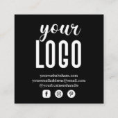 Carte De Visite Carré Fabriqué avec amour Personnalisé Merci de commande (Dos)