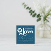Carte De Visite Carré Fabriqué avec amour Personnalisé Merci de commande (Debout devant)