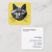 Carte De Visite Carré Face de chat (Devant / Derrière)