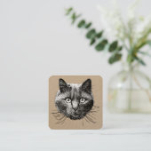 Carte De Visite Carré Face de chat (Debout devant)