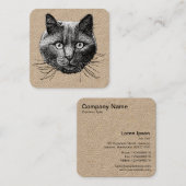 Carte De Visite Carré Face de chat (Devant / Derrière)