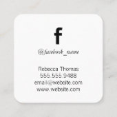 Carte De Visite Carré Facebook Promotionnel / Bleu (Dos)