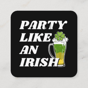 Carte De Visite Carré Faire la fête comme un Irlandais