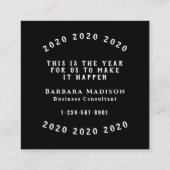 Carte De Visite Carré Faire qu'il arrive Citation Motivation Noir (Dos)