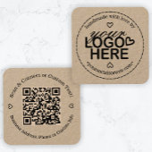 Carte De Visite Carré Fait à la main avec Love Logo Rustique