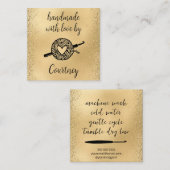 Carte De Visite Carré Fait main avec amour (Devant / Derrière)