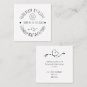 Carte De Visite Carré Fait maison avec amour |Merci pour votre commande (Devant / Derrière)