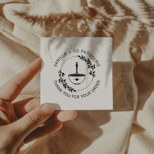 Carte De Visite Carré Faite À La Main Moderne Avec Amour Whisk Bakery Co