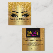 Carte De Visite Carré Faites-moi Parties scintillant Gold Logo Drip VIP  (Devant / Derrière)