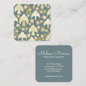 Carte De Visite Carré Falcons et Roses Elegant Boho (Devant / Derrière)