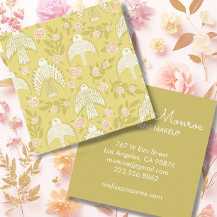 Carte De Visite Carré Falcons et Roses Elegant Boho