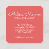 Carte De Visite Carré Falcons et Roses Elégant Boho Aqua Rose (Dos)