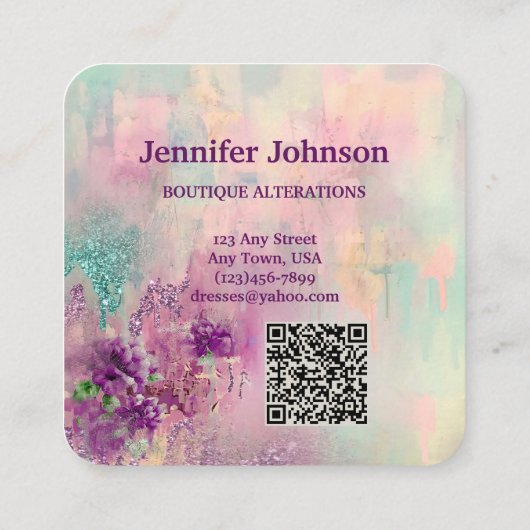 Carte De Visite Carré Fancy Dresses Tailor Abstract Glitter (Dos)