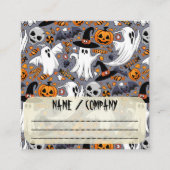 Carte De Visite Carré Fantômes Monstres mignons Éffrayants et Déplaisant (Devant)