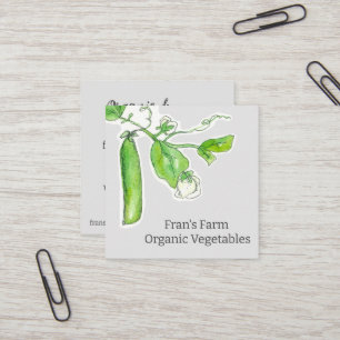 Carte De Visite Carré Farmers Marché Légumes Pois verts