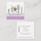 Carte De Visite Carré Fashion Design Studio Et Outils (Devant / Derrière)