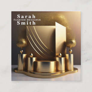 Carte De Visite Carré Fashion Designer Podium Modèle Styliste Show