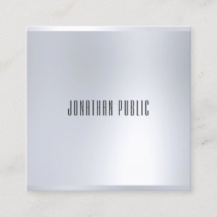 Carte De Visite Carré Faux Argent Élégant Moderne Glamour Modèle