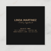 Carte De Visite Carré Faux Copper Gold Foil Your Logo Black (Dos)