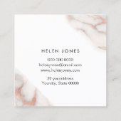 Carte De Visite Carré FAUX feuille d'or sur le marbre d'or rose (Dos)