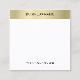 Carte De Visite Carré Faux Gold Blanc Élégant Moderne Minimaliste Modèle