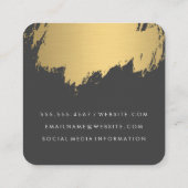 Carte De Visite Carré Faux Gold Brossé gris blanc (Dos)