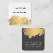 Carte De Visite Carré Faux Gold Brossé gris blanc (Devant / Derrière)