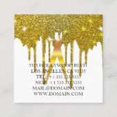 Carte De Visite Carré Faux Gold Ciseaux Hair Styliste Drivers (Dos)