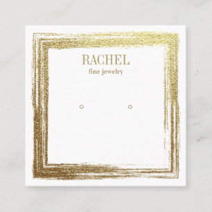 Carte De Visite Carré Faux Gold Frame Joaillerie de luxe Écran d'oreille