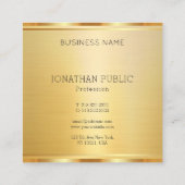 Carte De Visite Carré Faux Gold Modèle Élégant Moderne Professionnel (Dos)