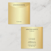 Carte De Visite Carré Faux Gold Modèle Élégant Professionnel Moderne (Devant / Derrière)
