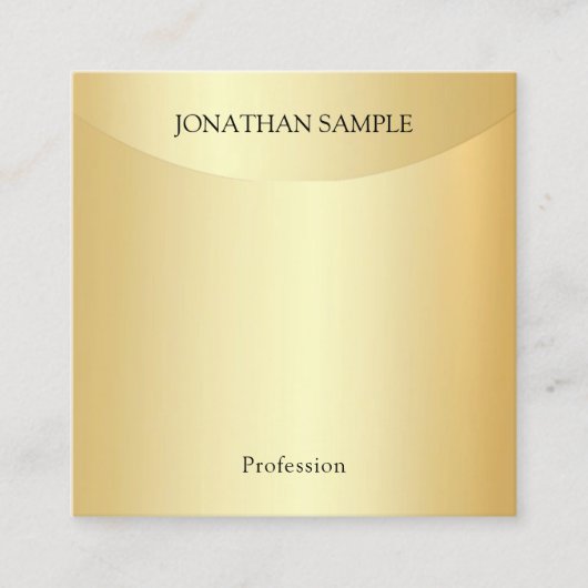 Carte De Visite Carré Faux Gold Modèle Élégant Professionnel Moderne (Devant)