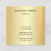 Carte De Visite Carré Faux Gold Modèle Élégant Professionnel Moderne (Dos)