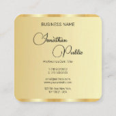 Carte De Visite Carré Faux Gold Modèle Moderne Professionnel Élégant (Dos)