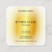 Carte De Visite Carré Faux Gold Moderne Élégant Monogramme Or Modèle (Dos)