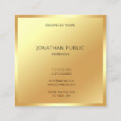 Carte De Visite Carré Faux Gold Moderne Professionnel Glamour Modèle (Dos)