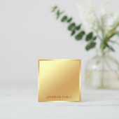 Carte De Visite Carré Faux Gold Moderne Professionnel Glamour Modèle (Debout devant)