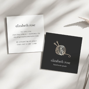 Carte De Visite Carré Faux Gold Yarn Tricot Crochet Artisanat artisana