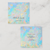 Carte De Visite Carré FAUX holographique opal texture de pierre arrière  (Devant / Derrière)