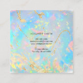 Carte De Visite Carré FAUX holographique opal texture de pierre arrière  (Dos)