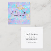 Carte De Visite Carré faux iridescence opale violet (Devant / Derrière)