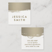 Carte De Visite Carré Faux Metallic Brossé (Devant / Derrière)