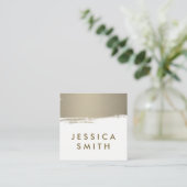 Carte De Visite Carré Faux Metallic Brossé (Debout devant)