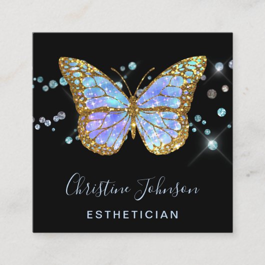 Carte De Visite Carré faux parties scintillant esthétique conception pap (Devant)